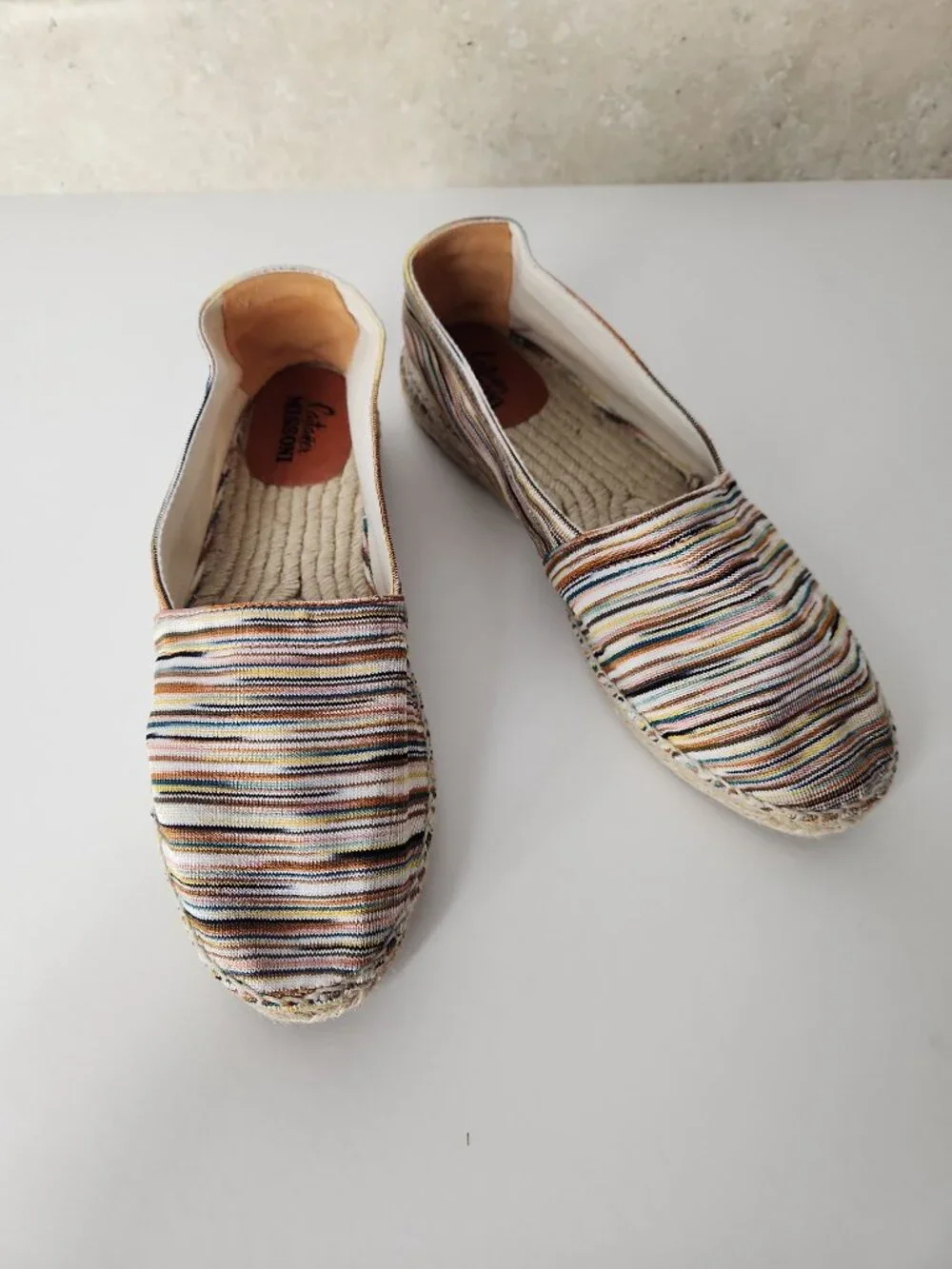 MISSONI Castaner Multicolor stripes espadrilles flats women's shoes 11 US  41 EU